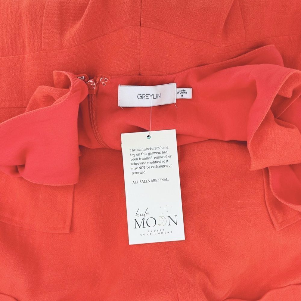 Greylin Anthropologie Women’s Romper NWT Nilli Square Neck Romper- M -Tomato Red - Picture 10 of 10